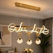 Trend Rose Kuzey Sıralı Gold Kaplamalı 3 Renk Sarkıt LED Avize Modern