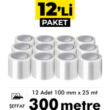 Unitape PE UV Katkılı Şeffaf Sera Tamir Bandı 12 Adet 100 mm x 25 mt (12'li Paket)
