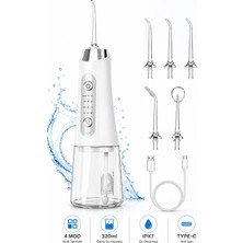 Robeve Auhma AMF11 Şarjlı Ağız Duşu 320ML Su Hazneli 4 Modlu Ipx7 Su Geçirmez Type-C Hızlı Şarjlı 5 Başlıklı Profesyonel Ağız ve Diş Temizleme Cihazı