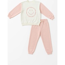 Bony Socks Çocuk Gülen Surat Baskılı Eşofman Takımı Pembe