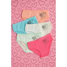 Bony Socks Kız Çocuk 5'li Kalp Desenli Slip Çok Renkli
