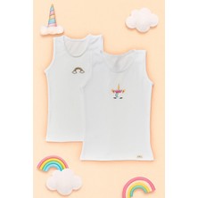 Bony Socks 2 Li Paket Rainbow Kız Çocuk Atlet Beyaz