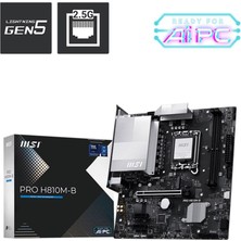 MSI Msı Pro H810M-B Intel H810 Soket 1851 Ddr5 6400+(OC)MHZ Matx Gaming (Oyuncu) Anakart