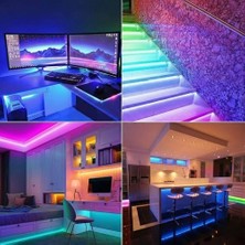 Livizmir Moda 5 Metre Rgb Şerit LED Tak Çalıştır Hazır Set, 2835 Çipli, IP20 Silikonsuz, Adaptör ve Kumanda Dahil, Iç Mekana Uygun, 16 Renk, Kumandalı | Cata