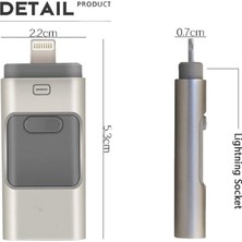 Livizmir Moda Flash Bellek, 128GB USB Hafıza Sürücüsü, Harici Genişletilebilir USB Bellek Çubuğu, Cep Telefonu ve Bilgisayarlar ile Uyumlu 3'ü 1 Arada Hafıza Depolama Sürücüsü (Gümüş)