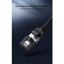 Livizmir Moda Cat6 Saf Bakır Metal Konnektör Ethernet Kablosu Siyah 1 Metre