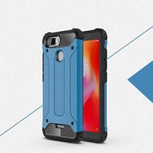 Livizmir Moda Xiaomi Redmi 6 ile Uyumlu Çift Katman Koruyucu Crash Military Tank Kılıf - Mavi