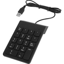 Livizmir Moda PX-1864 USB 2.0 Siyah Kablolu Numerik Klavye Keypad, USB Sayısal Tuş Takımı, Pc Laptop Notebook Için Kablolu Numpad, Ev Ofis Muhasebe Excel Veri Girişi Kullanımına Uygun
