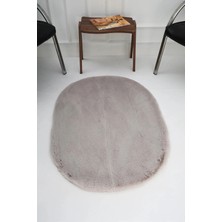 Sihirli Halı Nuvy Serisi 8702 Model Gri Renk Oval Kesim Halı