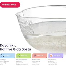 Livizmir Moda Hobby Life 3.5 Litre Şeffaf Pirinç Süzgeci – Islatma ve Yıkama Hazneli, Tane Kaybını Önleyen Akıllı Bakliyat Yıkama Kabı