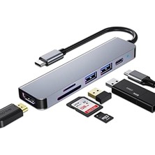 Livizmir Moda USB C Hub, MacBook Pro ve Hava Aksesuarları Için Çoklu Bağlantı Noktalı USB C Adaptörü, 4K Hdmı, USB 3.0, Sd/tf Kart Okuyucu, 100W Pd Dizüstü Bilgisayar ve Diğer C Tipi Cihazlar Için Uyumlu