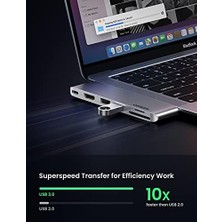 Livizmir Moda Pro Air Için Thunderbolt 3 Type-C HDMI USB 3.0 Tf Sd Kart Okuyucu Hub Adaptör