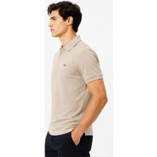 Lacoste Polo Yaka  Bej Regular Fit