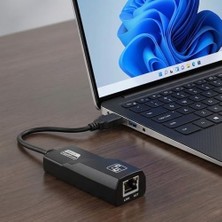 Livizmir Moda Hadron USB 3.0 Ethernet Adaptörü | 10/100 Mbps Hız | Usb-A To RJ45 Lan Internet Dönüştürücü | Windows, Mac ve Linux Uyumlu | Laptop ve Pc Için Tak Çalıştır Kablolu Ağ Kartı, Siyah