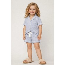 Bony Socks Kız Çocuk Mediterranean Cepli Şortlu Pijama Takımı Mavi
