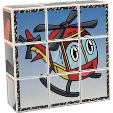 Livizmir Moda Neşeli Taşıtlar Manyetik 3D Küp Puzzle - (9 Mıknatıslı Küp 6 Yapboz) - Gemi/helikopter/tren/roket/ufo/balon