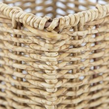 Livizmir Moda El Örgüsü Rattan Mutfak Kaşıklık ve Düzenleyici - Hasır Dokulu Tezgah Üstü Çatal Bıçak Standı - Bohem Dekoratif Organizer (Dikdörtgen)
