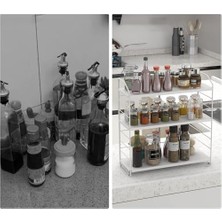 Livizmir Moda Ayarlanabilir Raflı 40CM Baharatlık, Organizer, Düzenleyizi Tezgahüstü Banyo, Mutfak, Ofis Model-1 (Beyaz)