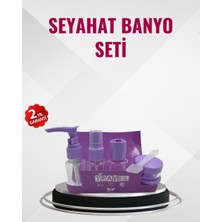 Belirtilmemiş Seyahat Boy Banyo Seti 5’li Mini Şişe ve Krem Kutusu Çantalı