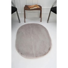 Sihirli Halı Nuvy Serisi 8702 Model Gri Renk Oval Kesim Halı