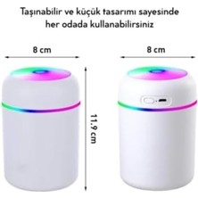Livizmir Moda Hava Nemlendirici Ortam Nemlendirici Işıklı Hava Nemlendirici Makinesi ve Aroma Difüzörü H2O(BEYAZ, Gri, Pembe Karışık)