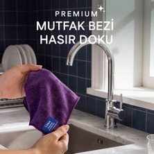 Silva Ultrafiber Premium Mutfak Bezi Hasır Doku 30X30 cm – Mürdüm Moru