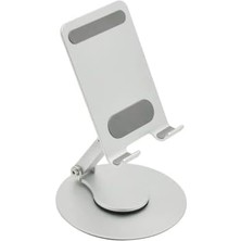 Livizmir Moda 360° Döner Telefon Tablet Standı – Ipad, Iphone, Android ve Tüm Cihazlarla Uyumlu Ayarlanabilir Masaüstü Tutucu | Yüksek Stabilite, Çok Açılı Görüntüleme Gümüş
