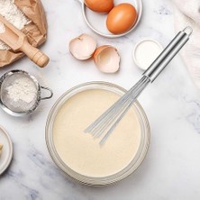 Livizmir Moda Paslanmaz Çelik Boncuk Çırpıcı – Ergonomik Tasarım, Dayanıklı ve Pratik Mutfak Çırpma Teli, Yumurta, Süt, Krema, Sos, Hamur Karıştırıcı, Profesyonel ve Ev Kullanımı Için (30 Cm)