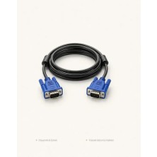 1.5 Metre VGA Monitör Kablosu 15 Pin Ekran Görüntü Kablosu Pc Laptop Uyumlu