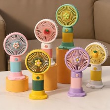 Livizmir Moda Çiçek Tasarımlı Taşınabilir Şarjlı Mini El Fanı Mor/pembe DD5017AMP