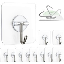Belirtilmemiş Aee® 10 Adet Şeffaf Duvar Askısı Iz Bırakmayan Güçlü Yapışkanlı Kapı Arkası Banyo Mutfak Düzenleyic…