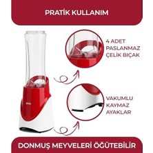 Livizmir Moda SHB-7508 Kırmızı Shake Take One | 300W Taşınabilir Smoothie  | 570 ml Spor Şişe - Çelik Bıçaklı Karıştırıcı