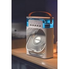 Livizmir Moda 3'ü 1 Arada Soğuk Buharlı Nemlendirici Masaüstü Vantilatör USB Fan Gece Lambası 600ML