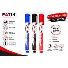 Danacı Kırtasiye Fatih Beyaz Tahta Kalemi 3'lü Set Mavi Siyah Kırmızı Whiteboard Marker Silinebilir