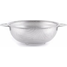 Livizmir Moda Paslanmaz Çelik Ayaklı Çift Kulplu Süzgeç – Mutfak Için Metal Sebze, Meyve ve Pirinç Yıkama Süzgeci, Dayanıklı Ayaklı Metal Süzek (31 Cm)