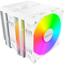 Livizmir Moda NX600 Argb 6 Isı Borulu ve Premium Üst Kapaklı Çift Kule Cpu Hava Soğutucu | 28MM E28 Argb Premium Fan | Lehimli Bakır Taban | Üstün Isı Dağılımı | Tüm Intel ve Amd Soket Desteği |beyaz
