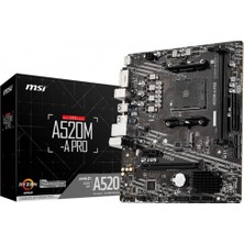 Msi A520M-A Pro Amd A520 Soket Am4 Ddr4 4600(OC)MHZ Matx Gaming Anakart