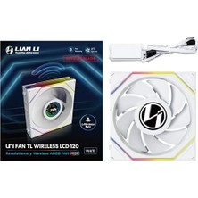 Livizmir Moda Lian Li Unı Fan Reverse Tl Wıreless LCD 1X120MM Beyaz Kasa Fanı (G99.12RTLLCD1W1W.00)