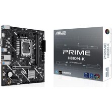 Asus Prime H810M-K 6400MHZ Ddr5 Soket LGA1851 M.2 HDMI VGA Matx Anakart