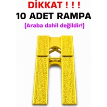 Tech Trade 1:64 Ölçek Araba Rampası - Sarı - Lastik Izli - 10 Adet