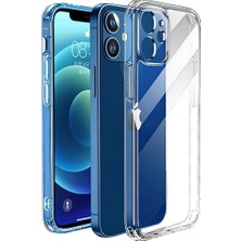 Livizmir Moda Apple iPhone 12 Mini ile Uyumlu Kılıf Şeffaf Silikon Kamera Korumalı 3D