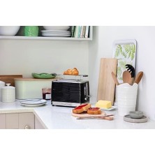Livizmir Moda Ekmek Kızartma Makinesi [2 Dilim Için] Inspire Siyah, Yüksek Kaliteli Parlak Yapılı (Ekstra Geniş Tost Yuvaları, Ekmek Başlığı, 6 Kızartma Kademesi + Buz Çözme ve Isıtma Fonksiyonu)