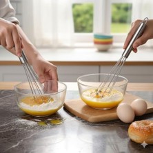 Livizmir Moda Paslanmaz Çelik Top Uçlu Çubuk Çırpıcı (31 Cm) | Profesyonel Ball Whisk | Hızlı ve Kolay Karıştırma | Yumurta, Sos ve Hamurlar Için Ideal