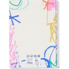 Livizmir Moda Grafiti Spiralli Defter, A4, 120 Yaprak, 70G Kağıt, Çizgili, 500 Mikron Pp Kapak, Pet Spiralli, Dayanıklı ve Kullanışlı