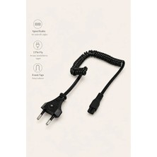 Tıraş Makinesi USB Şarj Kablosu Spiralli Siyah (1 Metre)