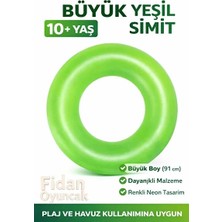 Byanes 91 cm Büyük Neon Havuz Deniz Yüzme Simiti – 10+ Yaş (Yeşil & Turuncu)