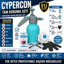 KULSAN Cypercon + 2 Lt Jetta Basınçlı Pompa + Koruyucu Ekipman Tam Set | Haşere Mücadele Paketi | Sivrisinek, Karasinek, Kene, Pire, Tahtakurusu, Hamamböceği ve Akrep Için