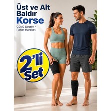 Ankaflex Alt ve Üst Baldır Korsesi 2'li Set Bacak Bandı  Baldır Destek Korsesi Ayarlanabilir Kaval Kemiği  Bacak Sıkıştırma Sargısı