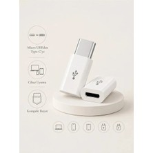 Micro USB To Type-C Dönüştürücü Adaptör - Şarj ve Veri Aktarımı