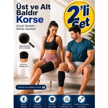 Ankaflex 2 Li Set Alt ve Üst Medikal Baldır Korsesi Uyluk Bandajı Dörtlü Kas Desteği Unisex Nefes Alabilir Neopren Kaymaz Diz Arkası Kas Sıkıştırma Kolluğu